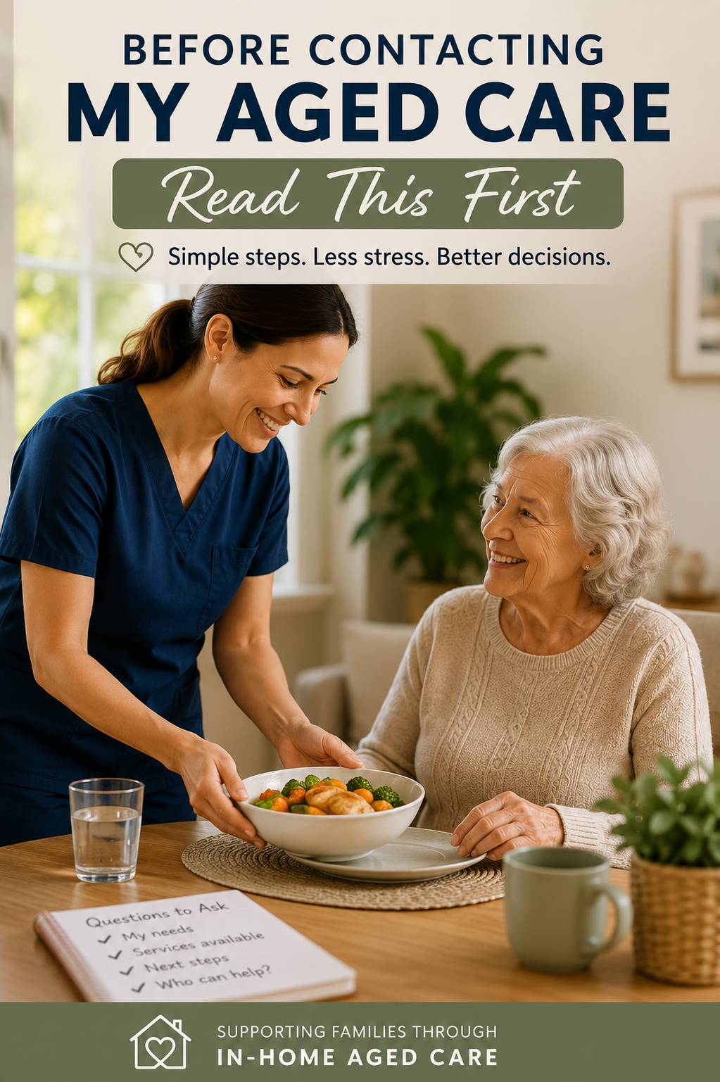 Family learning about in-home aged care before contacting My Aged Care
