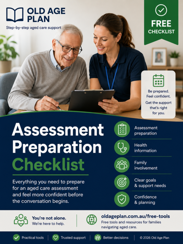 Assessment Preparation Checklist Cover Assessment Preparation Checklist Cover – Old Age Plan aged care resource
