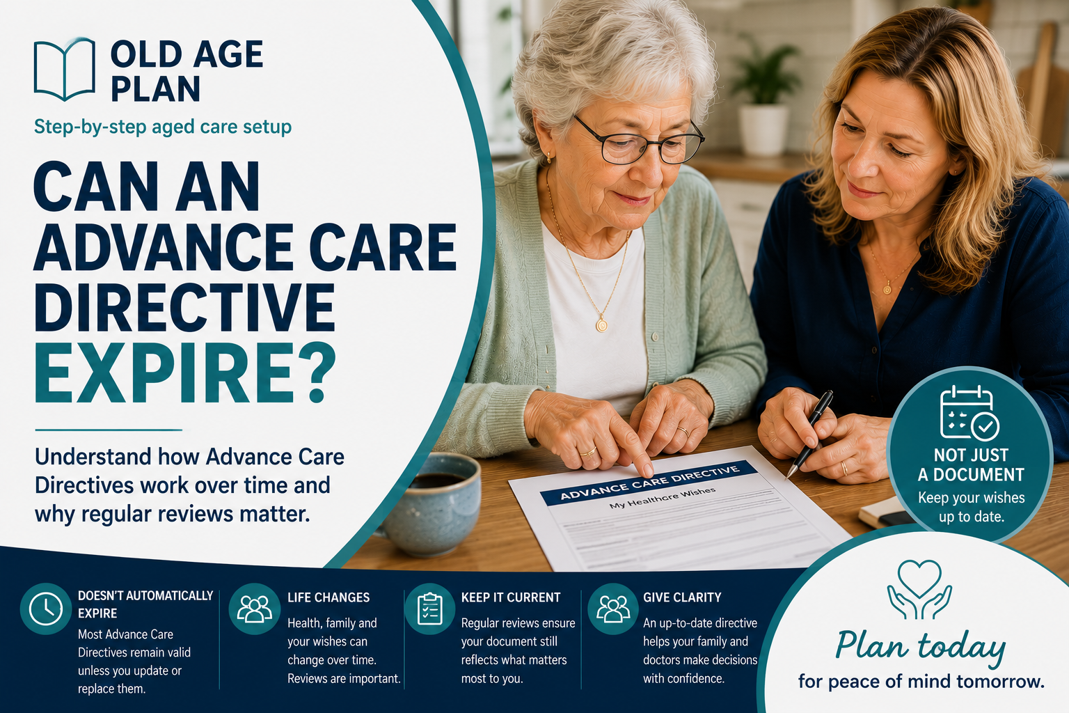 Older Australian woman reviewing an Advance Care Directive with family members at home