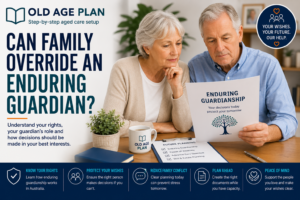 Older Australian family discussing enduring guardianship decisions and future planning documents