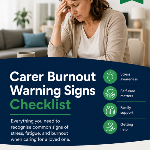 Carer Burnout Warning Signs Checklist Cover – Old Age Plan aged care resource