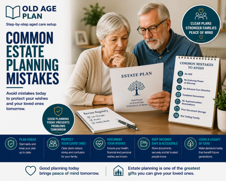 Common Estate Planning Mistakes guide explaining the most common estate planning errors including outdated Wills, missing EPOAs, no Advance Care Directive and poor document storage.