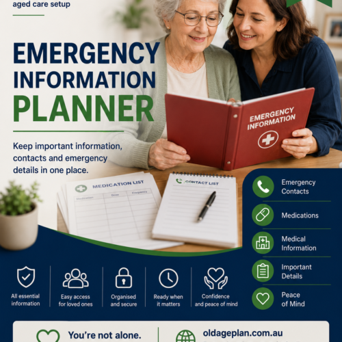 Emergency Information Planner Cover – Old Age Plan aged care resource