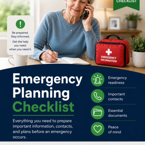 Emergency Planning Checklist Cover – Old Age Plan aged care resource