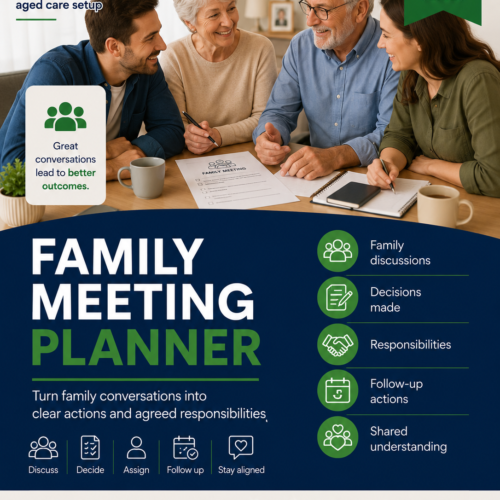 Family Meeting Planner Cover – Old Age Plan aged care resource
