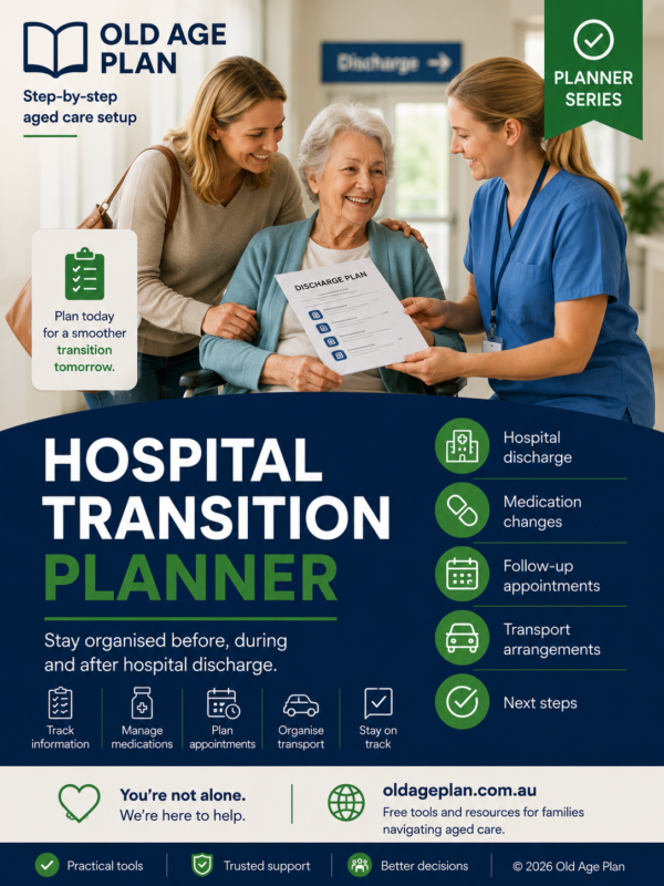 Hospital Transition Planner Cover Hospital Transition Planner Cover – Old Age Plan aged care resource