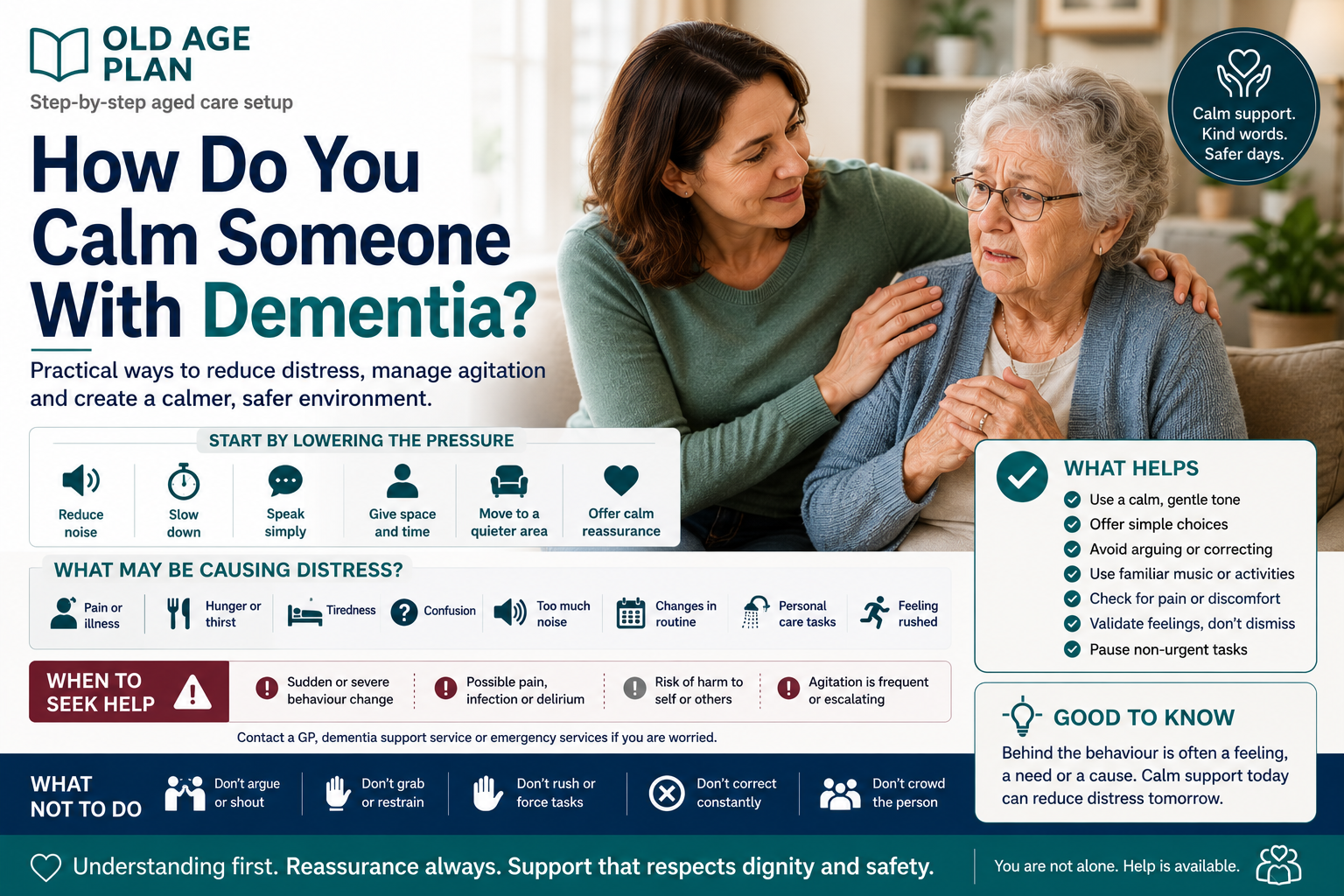 How do you calm someone with dementia guide for Australian families by Old Age Plan