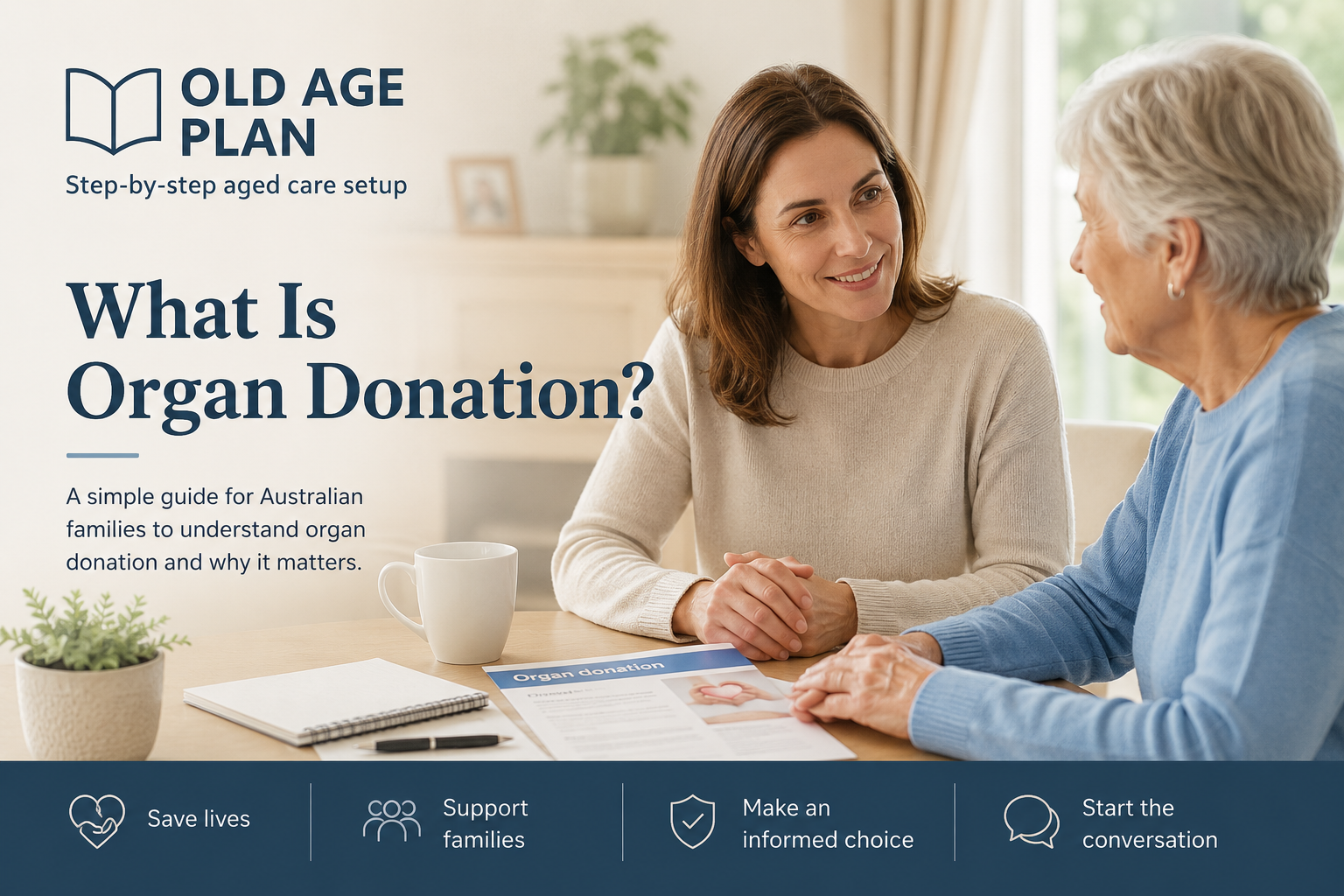 Australian family discussing organ donation options and future healthcare planning