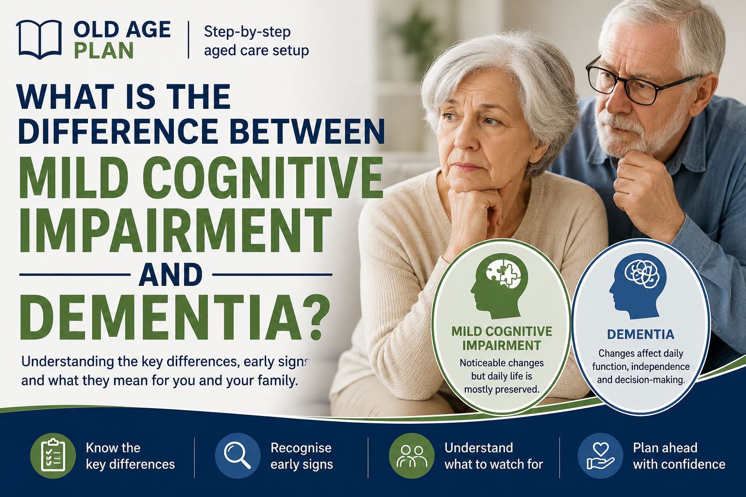 Difference between mild cognitive impairment and dementia guide for Australian families by Old Age Plan