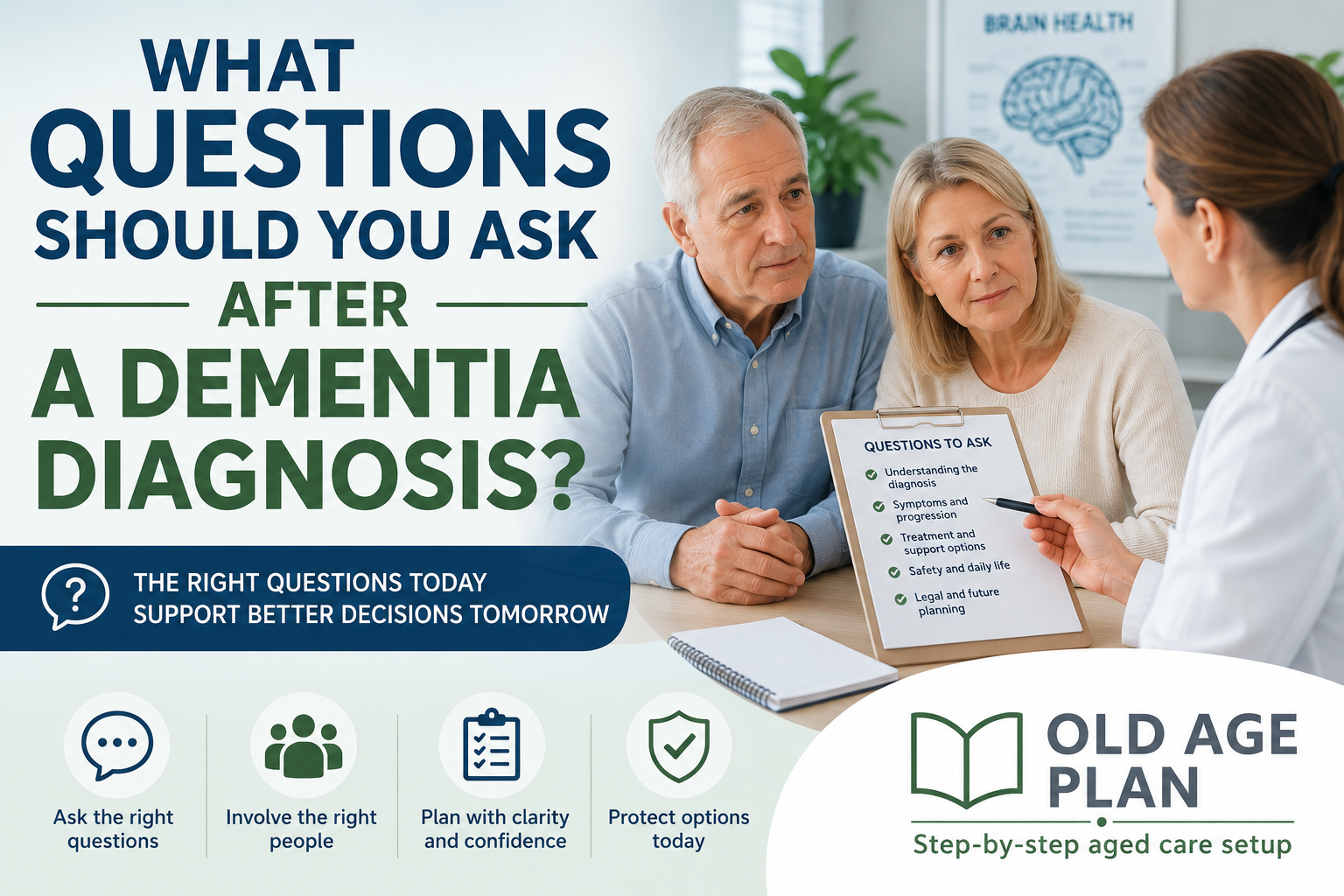 What questions should you ask after a dementia diagnosis guide by Old Age Plan for Australian families