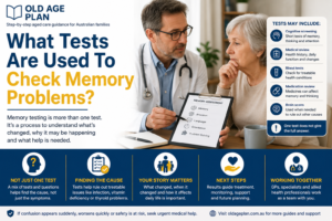 What tests are used to check memory problems guide for Australian families by Old Age Plan
