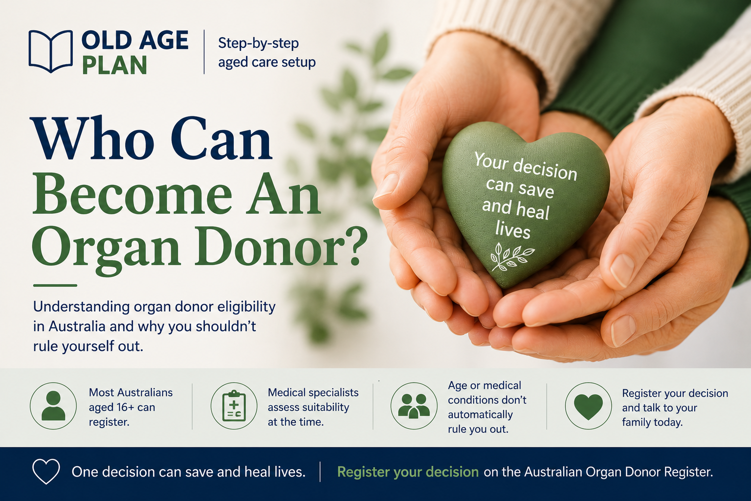 Who can become an organ donor guide for Australian families by Old Age Plan