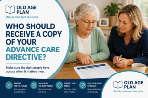 Older Australian woman reviewing an Advance Care Directive with her daughter at home